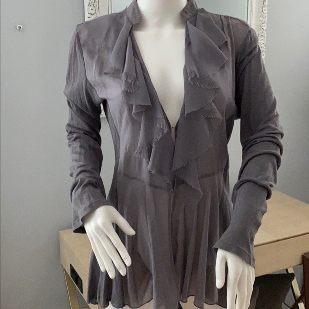 TINY Anthropologie blouse Funky Silk Tshirt combo Size Small